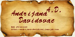 Andrijana Davidovac vizit kartica